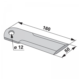 NOŽ SJEČKE RAVAN 160X50X3mm FI12 Fahr 16020245 KR (280920N)