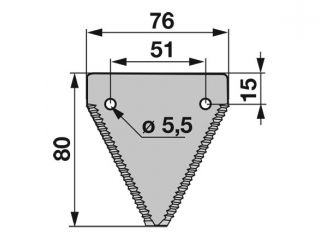 NOŽ KOSE 76x80x2.0mm fi 5,5mm (51mm) Claas 614470.0 PR   (501120) Cijena