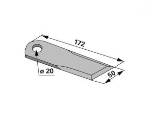 NOŽ SJEČKE RAVAN 173X50X4mm FI20 Claas 755786.0 PR (501836) Cijena