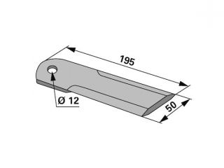 NOŽ SJEČKE RAVAN 195X50X3mm FI 12mm Claas 060030.0 PR (502901) Cijena