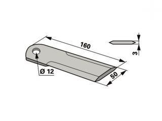 NOŽ SJEČKE RAVNI 160X50X3mm FI 12mm Fahr 16020245 PR (507913) Cijena