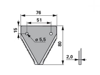 NOŽ KOSE 76X80X2.0 FI 5.5mm (51mm) Fahr 06227771 KR (80GEZ) Cijena